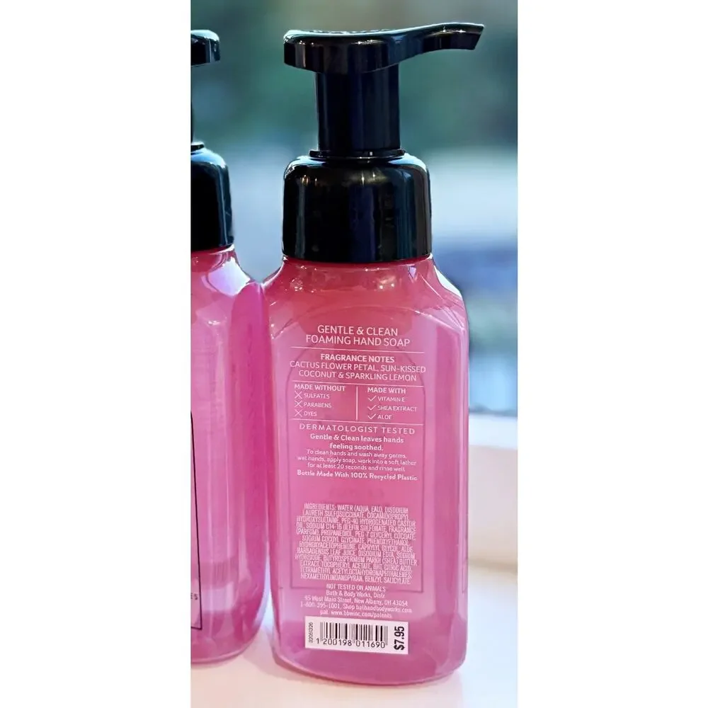 Bath & Body Works Cactus Blossom 8.75oz Gentle Clean Foaming Hand Soap x4